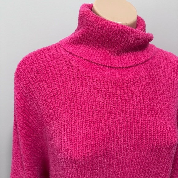 Lovers + Friends Revolve Jade Hot Pink Sweater Turtleneck Small - Picture 7 of 7